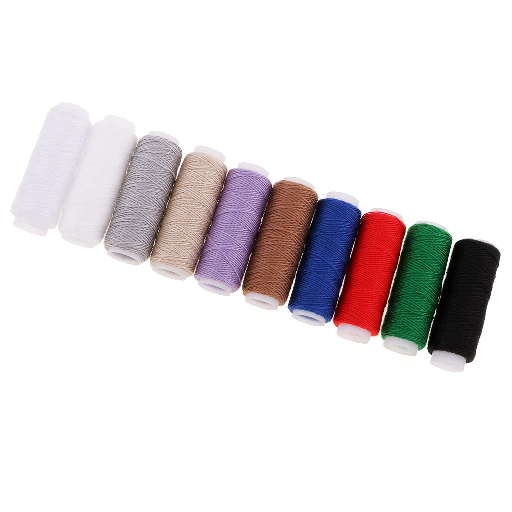 10 Spools Jeans Thread Set Polyester Strong Thick Sewing Thread for Denim Leather Quilt Blanket Cushion Curtain Handwork