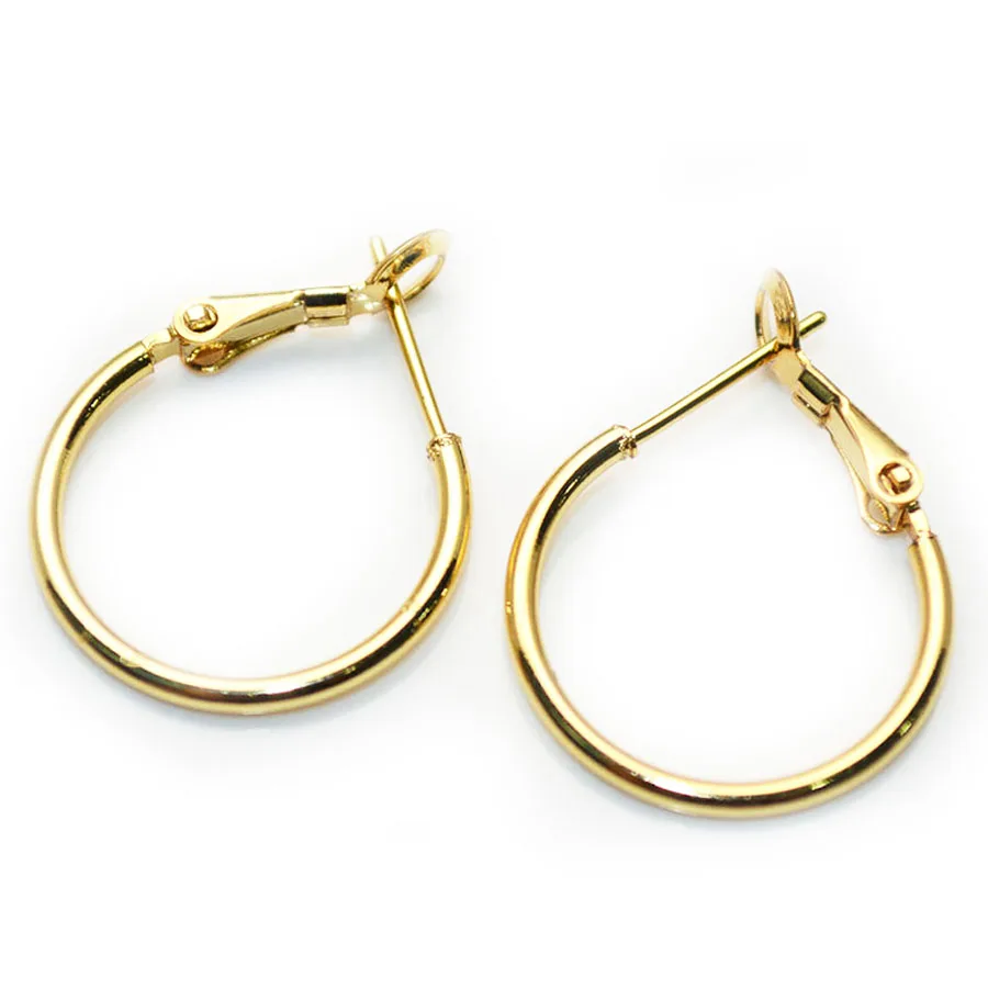

Hgih Qualtiy 20mm Round Circle Earring Hooks Gold Plating Copper Hoop Ear Loop DIY Jewelry Making Findings 20pairs/lot