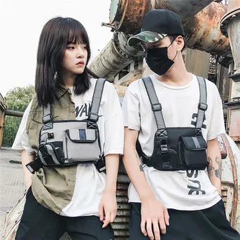 

2019 Fashion Chest Waist Bag Front Hip Hop Streetwear Military Chest Bag Cross Shoulder Bags Functional Package Bolso #40