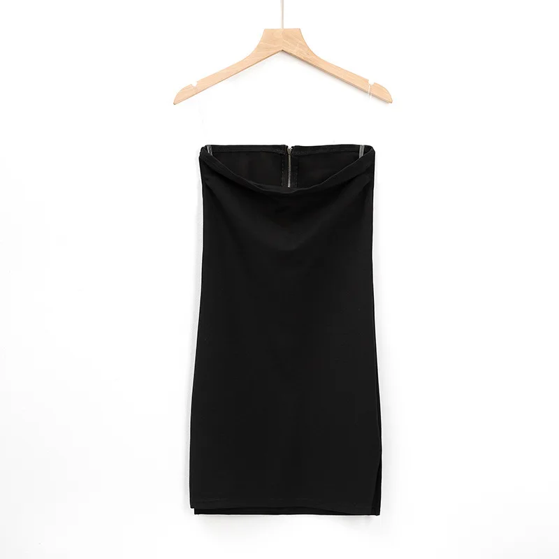Платье без бретелей на молнии с надписью | Женская одежда