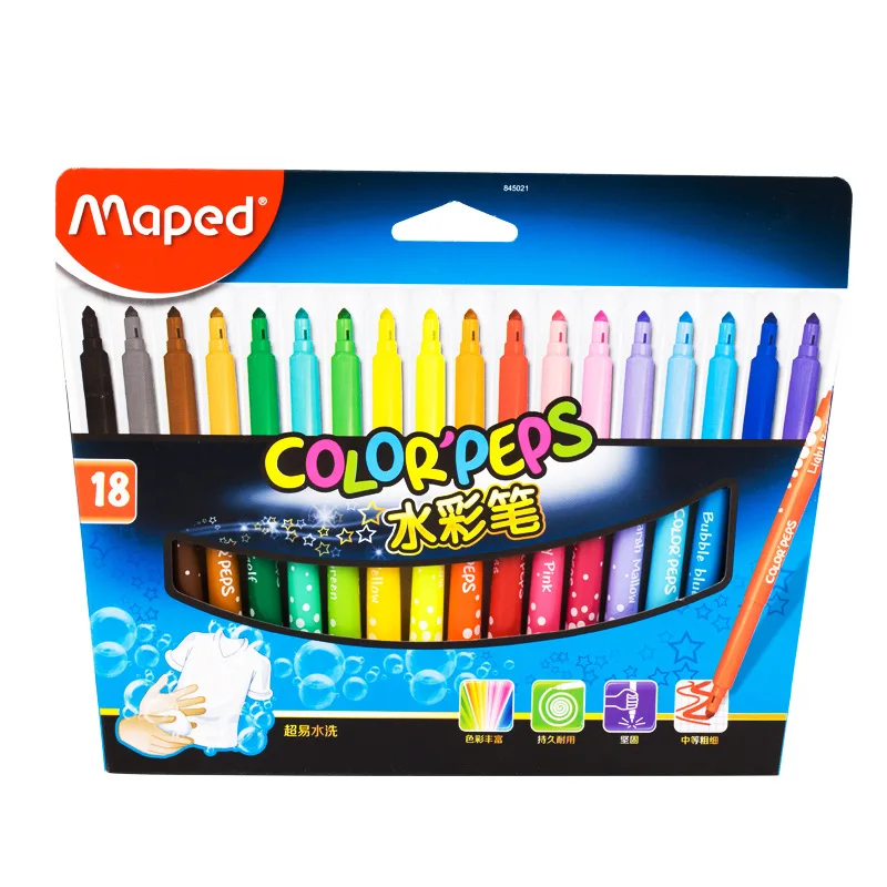 

Maped MAPED Watercolor Pen 18 Colors Children Painted-Washing Watercolor Drawing Pen Set 845021
