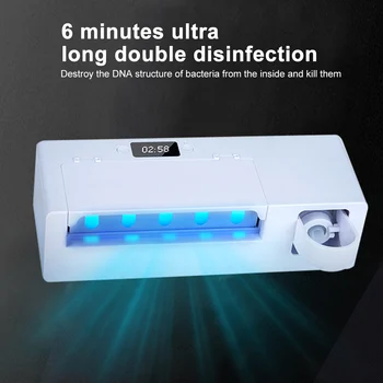 

Storage Rack UVC Bathroom Accessories Toothbrush Sterilizer Holder Wall Mounted Timing Self Adhesive With Toothpaste Squeezer