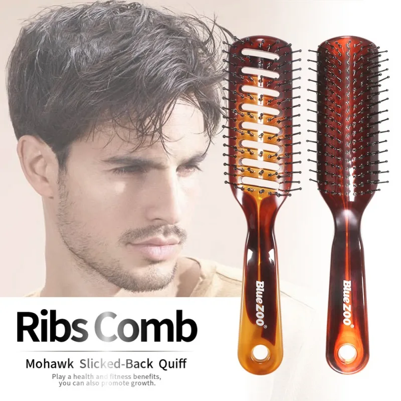 Anti-static Nylon Comb Teeth Massage Comb Hair Comb Styling Tools Easy to Use Amber Hollow Hair Comb Hot Sale