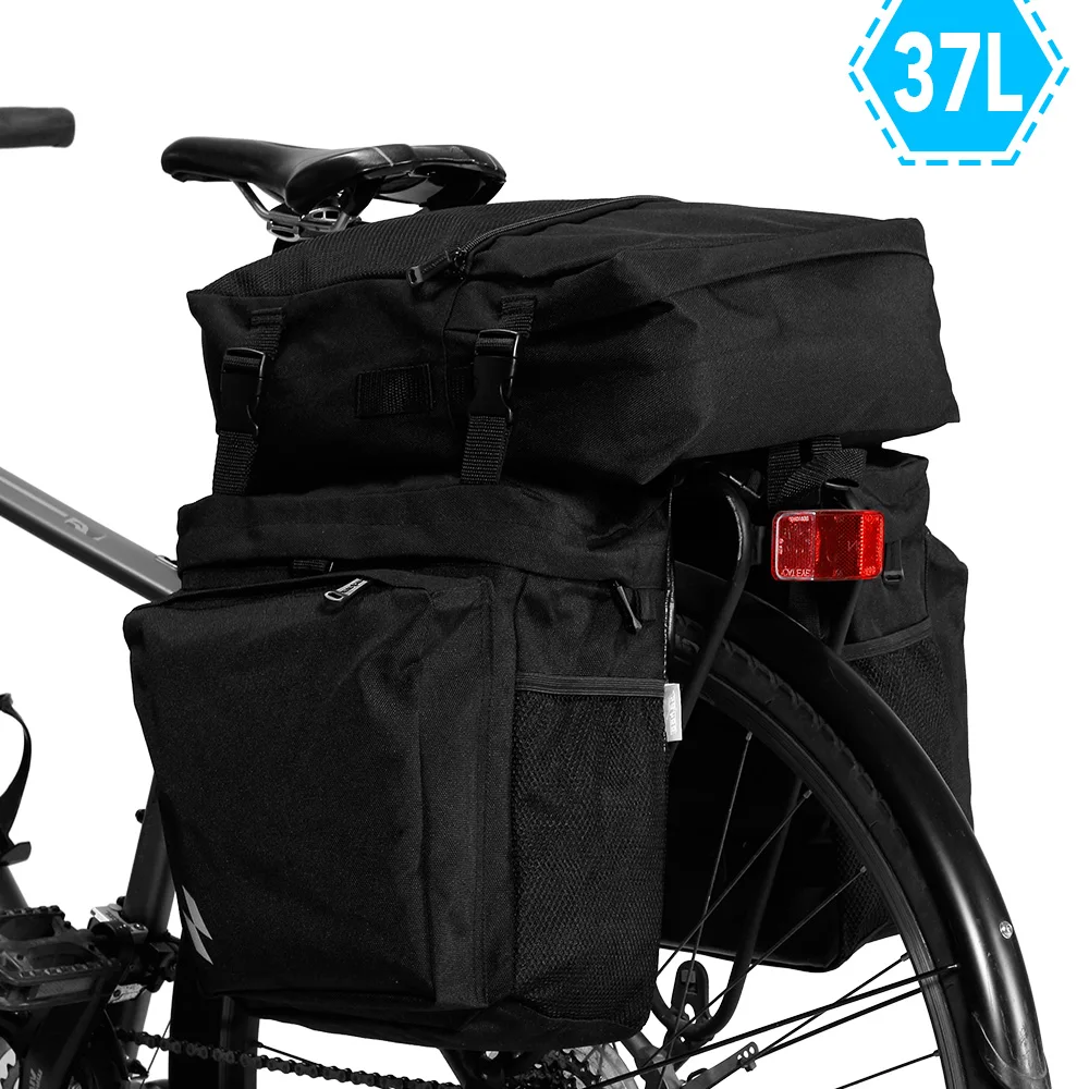 

Bicycle Bike 37L 3-IN-1 Trunk Bags Bike Pannier MTB Road Bike Rear Seat Trunk Bag Bicycle Cycling Cargo Luggage Carrier Bag