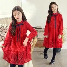 Рождественское платье для девочек; зимние Красные кружевные утепленные платья принцессы для девочек; вечерние и свадебные платья; Милая одежда для подростков