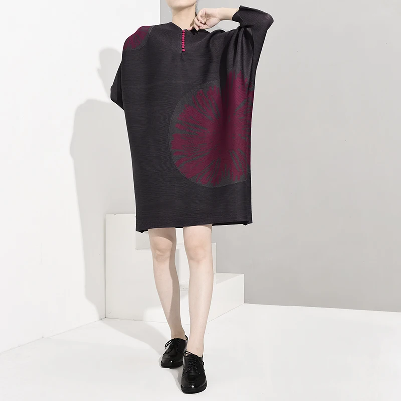 LANMREM Новая модная женская рубашка с длинными рукавами женские толстовки Vestido с принтом однобортный пуловер свободное платье YE76305