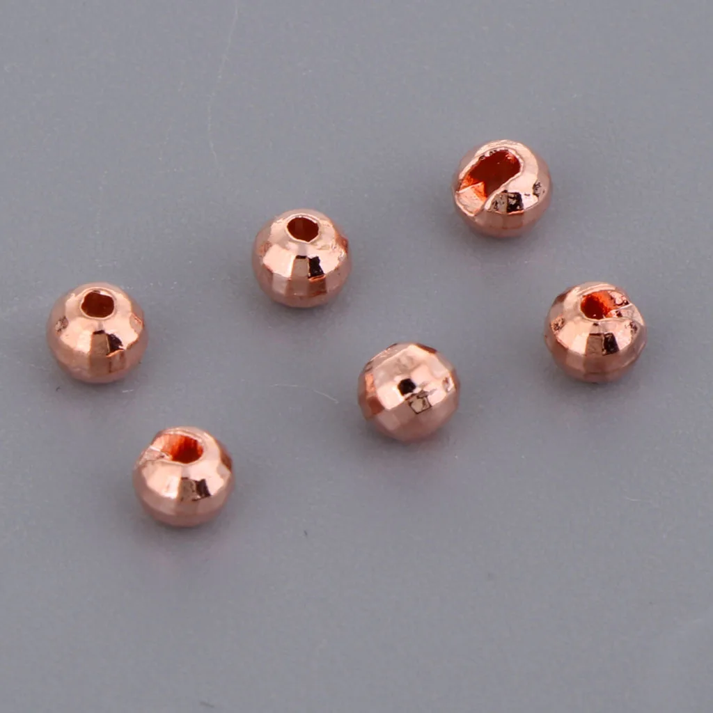25pcs Tungsten Fly Tying Slotted Diamond Faceted Beads Fishing Lures Nymph Head Beads 3mm