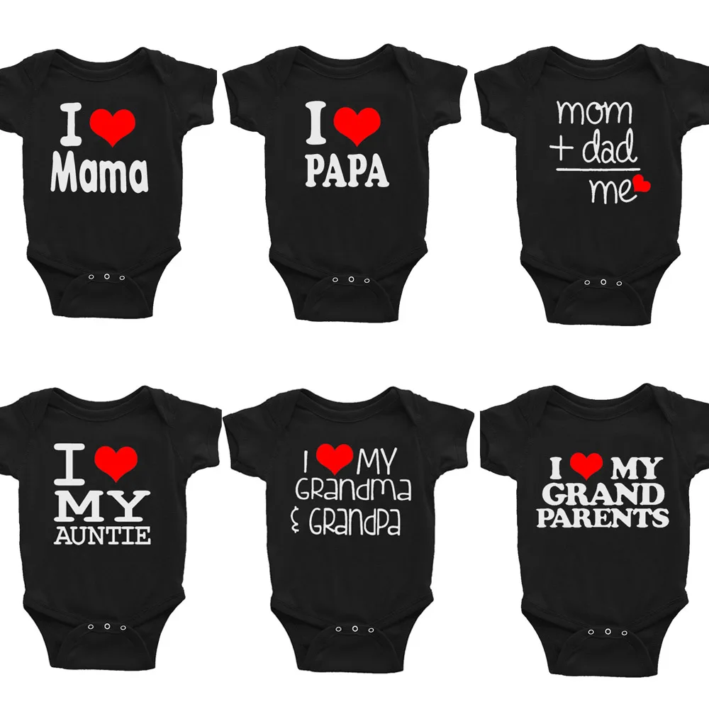 Monos para niña pequeña, pelele para bebé recién nacido, disfraz informal de amor para Papa Mama, ropa para niño