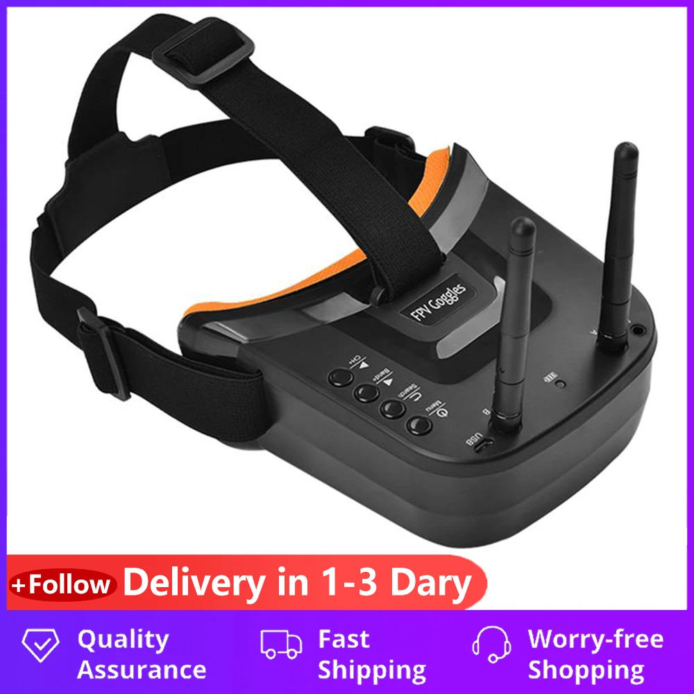 Mini gafas FPV de 3 pulgadas, pantalla de 480x320, recepción de antena doble, 5,8G, 40 canales con batería para Dron de carreras con visión en primera persona, Quadcopter