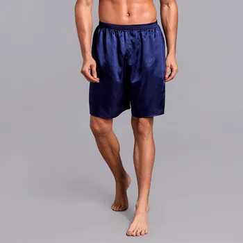 

1PCS Mens Sleep Bottoms Sleepwear Men Underwear Solid Silk Satin Boxers Shorts Nightwear Pajamas Newest