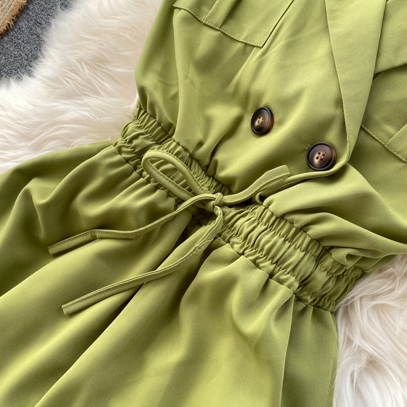 Streetwear Commuting Overalls Female Jumpsuit Summer 2020 Vintage Tooling Pockets Tie-Waist Slim jumpsuit Women Bodysuit rompers