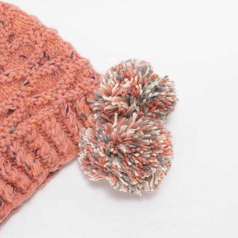 Color Mixing Knitting Wool Earmuffs Bounet Season Pure Manual Jacquard Weave 3 The Ball Wool The Ball Keep Warm Hats