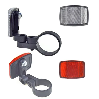 

Fine workmanship Bicycle Reflectors Front & Rear Set Mountain Bike Night Warning Plastic Plate Bike Accessory easy installation