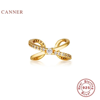 

CANNER Real 925 Sterling Silver Earrings For Women Foreign Trade Bow Earrings Hoops Zircon Diamond Jewelry Aretes De Mujer