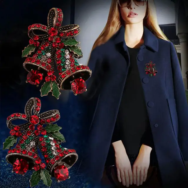 Christmas Brooch Vintage Bell Brooch Suit Brooch Holiday Gift Sweater Decorative Pin Accessories Fine Jewelry For Women 6 Christmas Brooch Vintage Bell Brooch Suit Brooch Holiday Gift Sweater Decorative Pin Accessories Fine Jewelry For Women 6