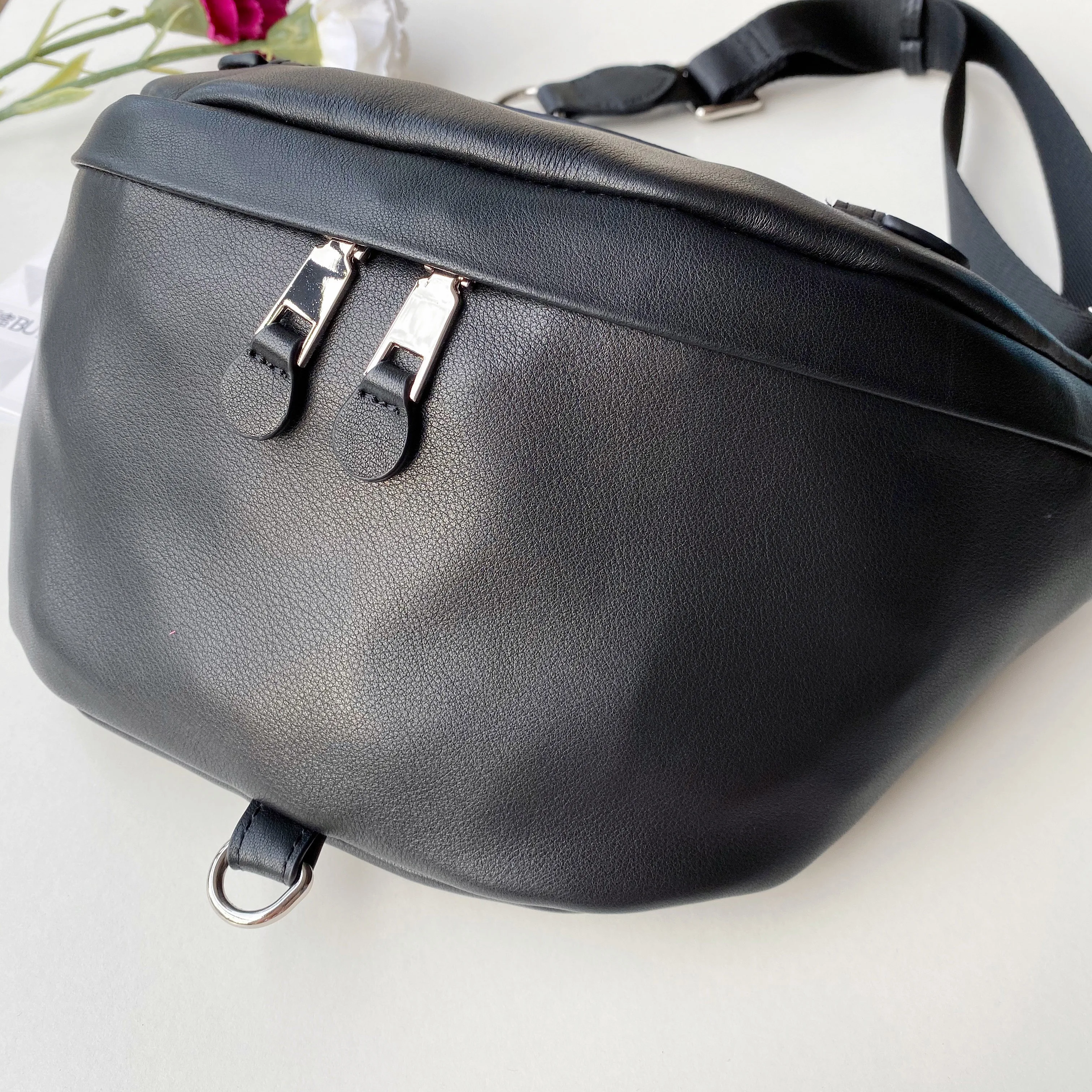Real Genuine Cow Leather Large Fanny Packs Chest Waist Bum Belt Bags Crossbody Shoulder Messenger Handbags Women Female Men Male