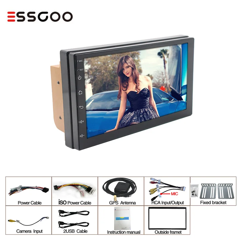 Автомобильный радиоприемник Essgoo Android 2 гб + 32 авторадио Din видеоплеер Gps навигация