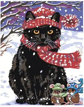 

Animal Full Embroidery Mosaic Craft Cat Mouse Diamond Painting Kits Beads Picture Wall Paper Rhinestones Drawing Christmas Gift