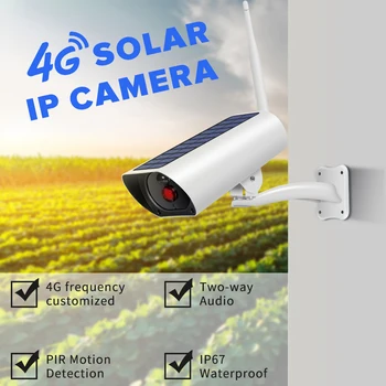 

1080P Solar Power 4G SIM Card IP Camera Outdoor IP67 PIR Motion Detection Video Surveillance Security Wireless Battery Camera