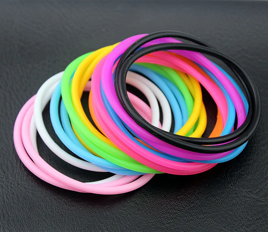 

100PCS Fashion Luminous Silicone Bracelet Bracelet Color Rubber Wrist Band DIY Rubber Headband Wholesale