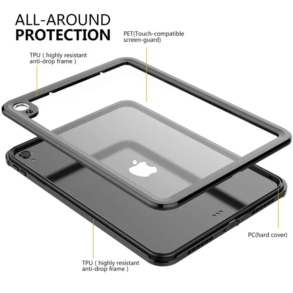 Водонепроницаемый чехол для iPad Pro 11 дюймов IP68 Водонепроницаемый Дайвинг Плавание ударопрочный Снежный Чехол для iPad Pro 11 ''Открытый Чехол