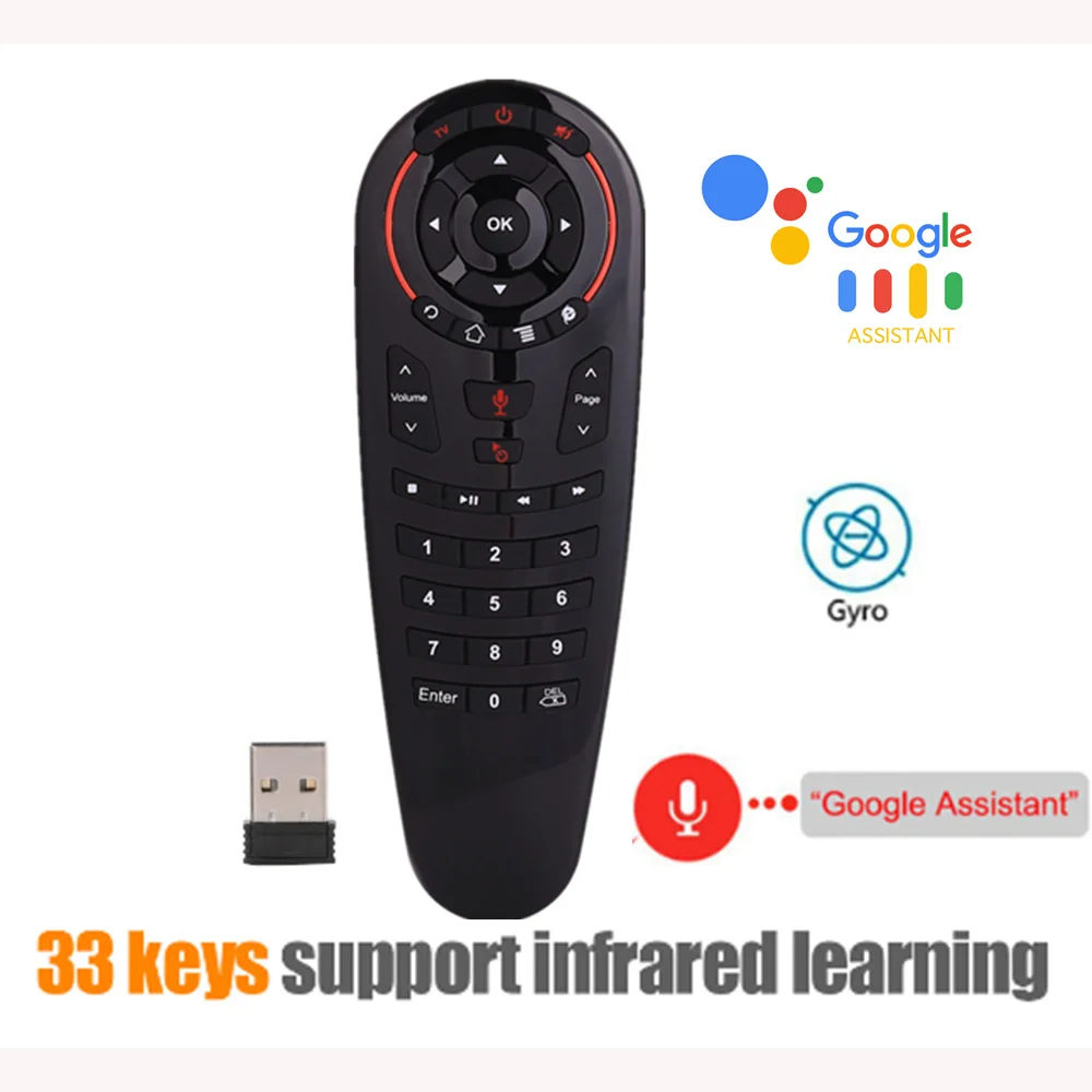G30 Google Voice пульт дистанционного управления Air mouse 2,4G беспроводной 33 клавиши ИК обучающий гиродатчик умный пульт дистанционного управления для игры android tv box - Цвет: G30s