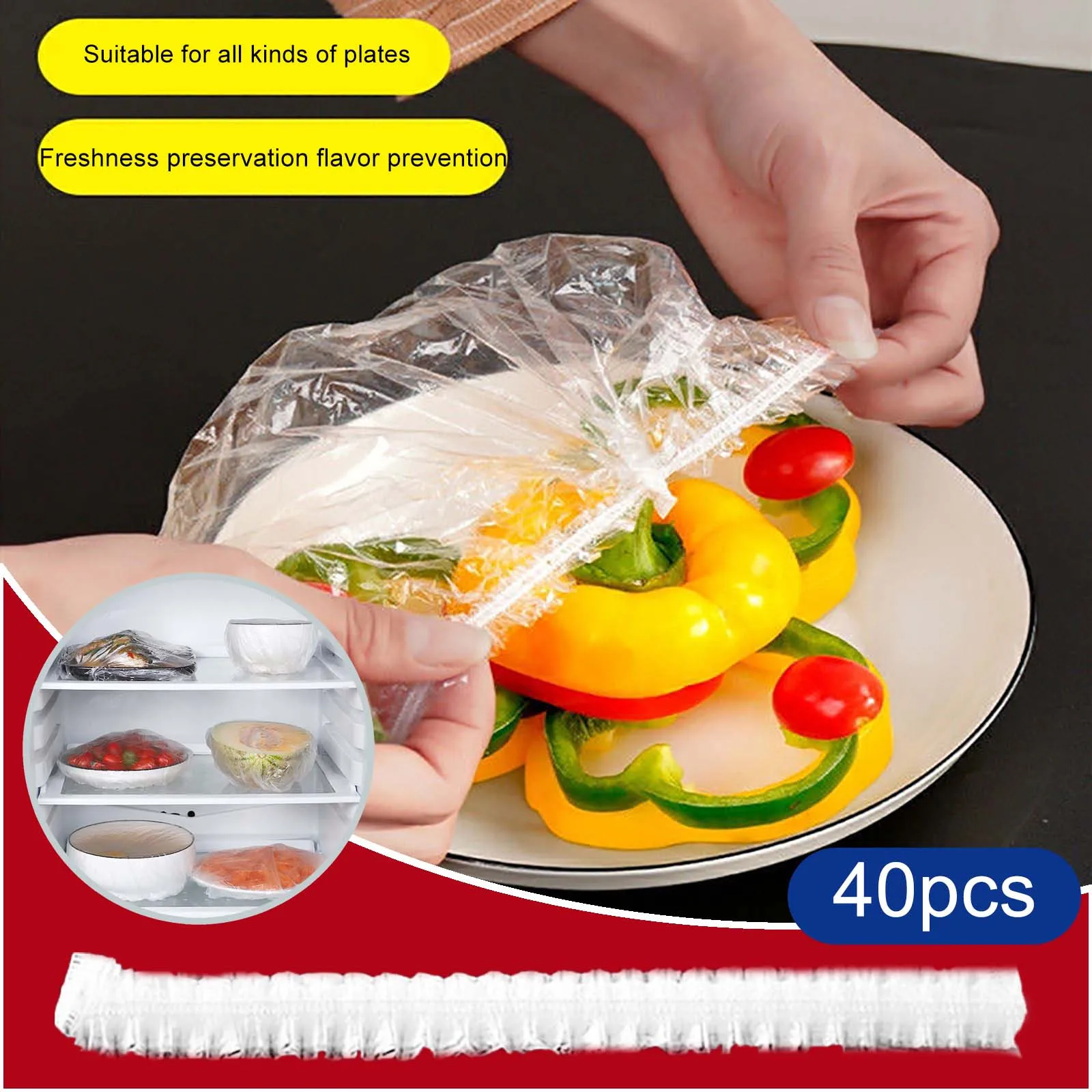 Plastic Reusable Food Storage Covers Elastic Bowl Covers Wrap Outdoor