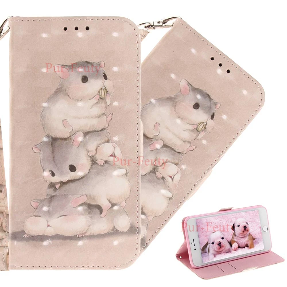 Squirrel 3D бумажник флип чехол для huawei Y6 Y7 Y5 Y9 Prime кошелек PU кожаный милый чехол для huawei P Smart Plus Z Nova 5i 4 3i 3 - Цвет: Squirrel
