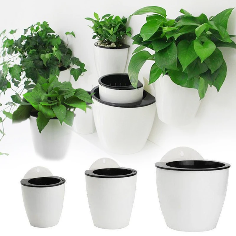 PC Hanging Plant Pots Flowerpot Tools Self Watering Wall Hanging Plant Holder