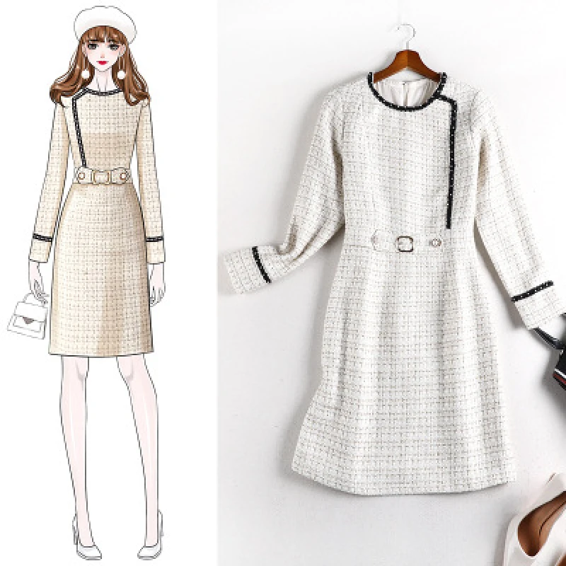 

2020 New Spring Women O-Neck Long Sleeve Loose Plus Size Slim Straight Dress Female High Quality Fashion Casual Dresses LB67