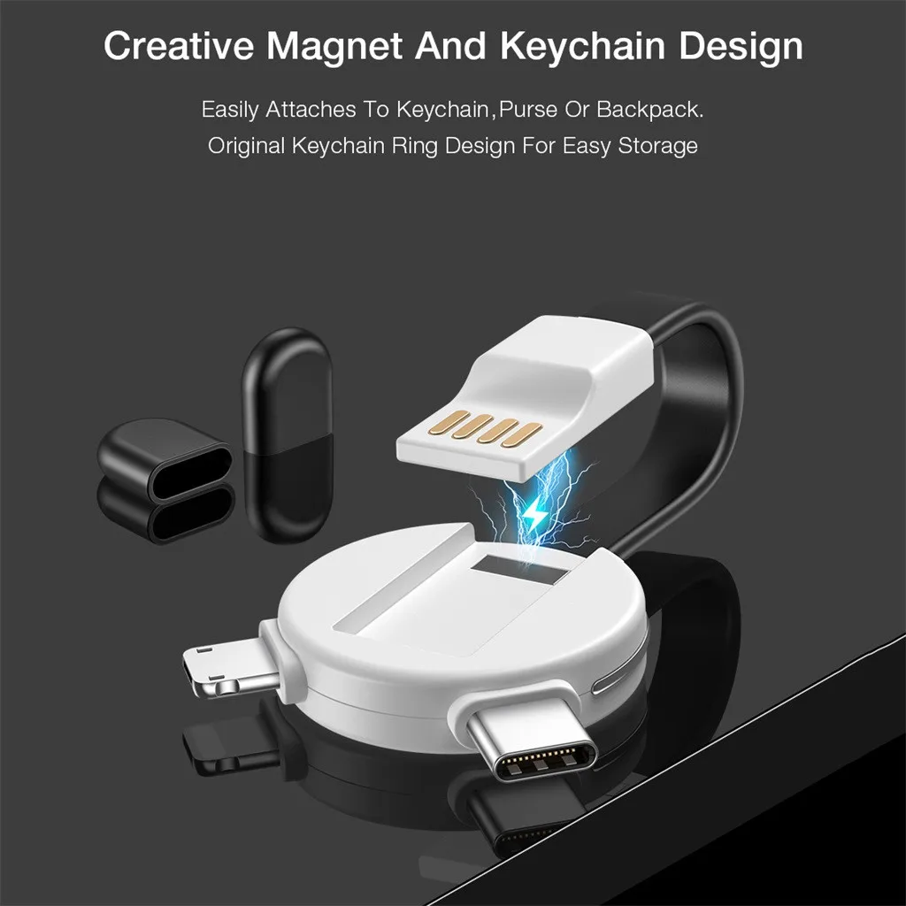 3 в 1 Usb кабель Магнитный Авто отключение Быстрая зарядка для Apple для Android для type-C