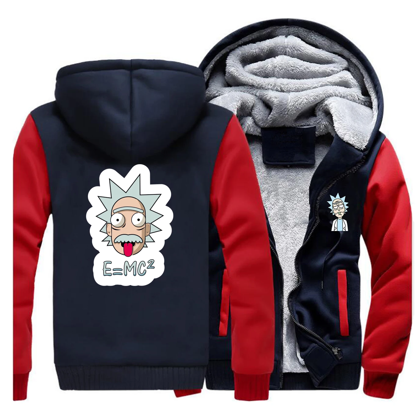 Забавные толстовки Rick and marty для мужчин, повседневные толстовки с капюшоном в стиле аниме, толстовка высокого качества, Толстая куртка на молнии, зимний мужской спортивный костюм