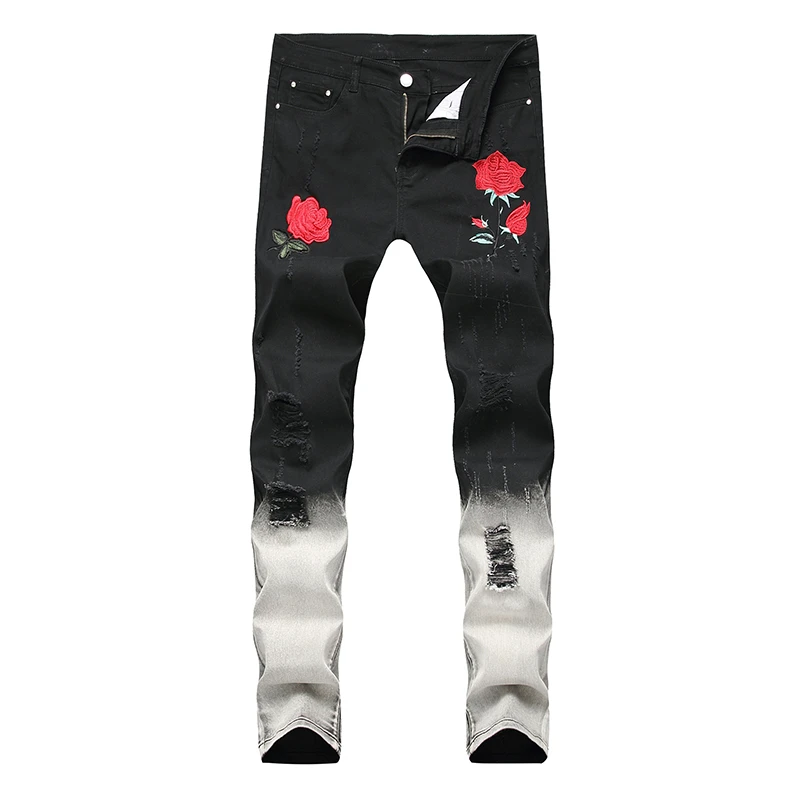 flower print jeans