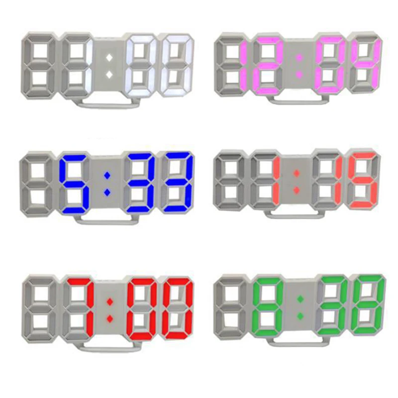 Многофункциональный 3D цифровые настольные часы настенные часы светодиодный ночник Отображение времени даты Будильник USB Повтор украшение дома