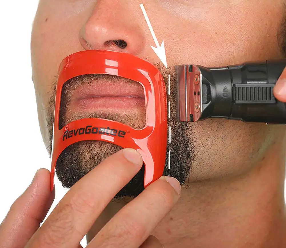 XY Fancy Red Beard Shape Ruler Goatee Trimming Self Cut Guide Outline Shaving Template for Man | Красота и здоровье