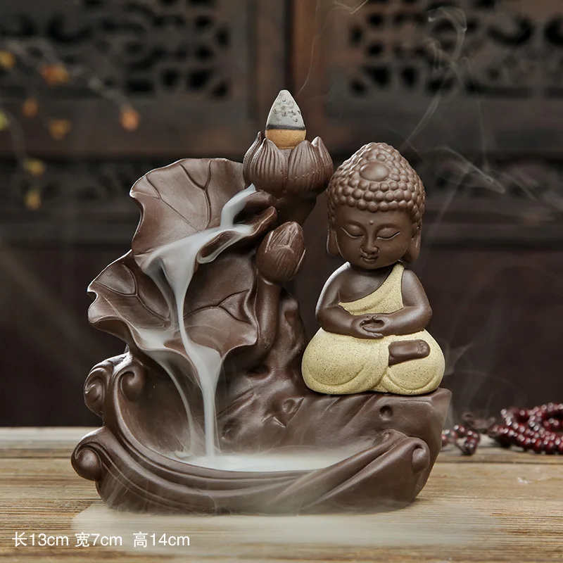 

Encens Decoracion Hogar Incienso The Lotus Leaf Backward Incense Burner, Western Sansheng Ceramic Buddhist Articles And Crafts.