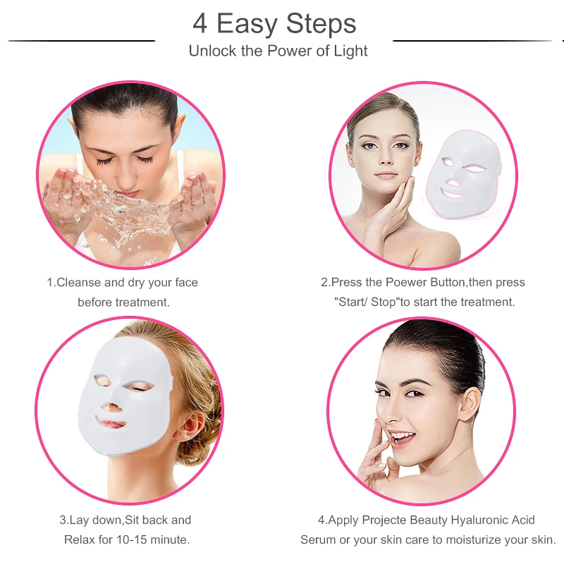 7 colors LED Facial Mask face mask Skin Care beauty Mask Photon Therapy Light Skin Rejuvenation Facial PDT Korean