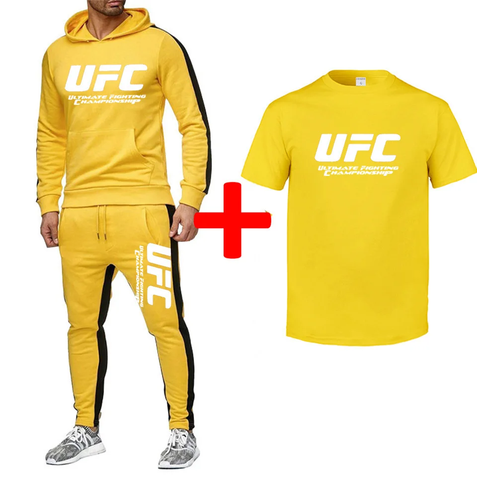 UFC Ultimate Fighting Game/Спортивная Повседневная Толстовка+ спортивные штаны+ футболка; комплект из 3 предметов; флисовая толстовка с капюшоном