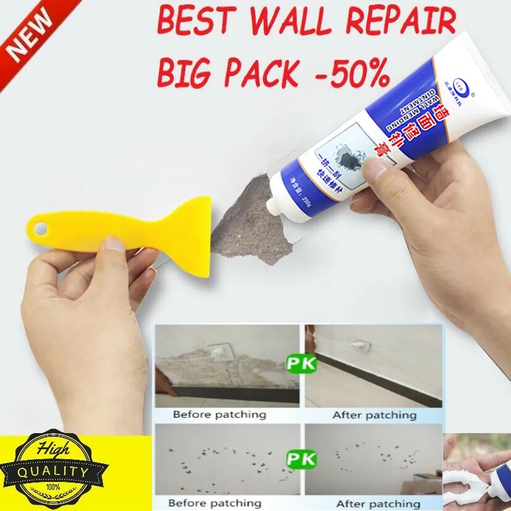 Wall Crack Repair Cream Waterproof Non-corrosive Formaldehyde Free White Latex Paint repair tool | Дом и сад