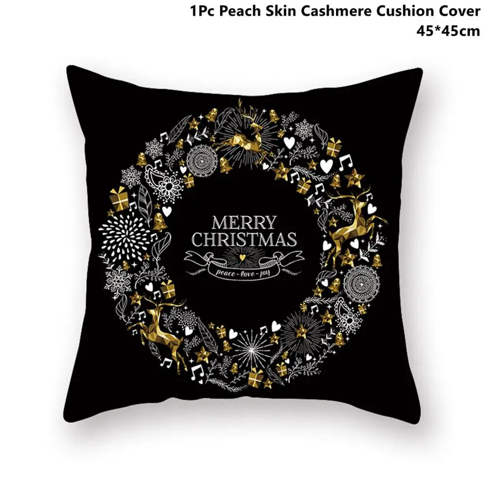 Xmas Pillowcase 23 Taoup золотой черный Снежинка Счастливого Рождества наволочка Рождественский Декор для дома Декор для рождества украшения Xmas Noel Санта Клаус - Цвет: Xmas Pillowcase 23