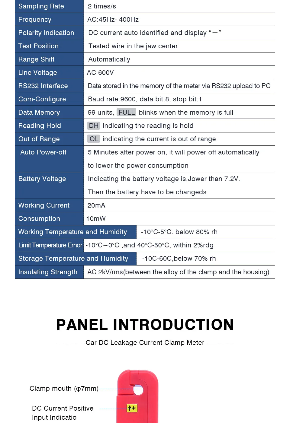 UNI-T UT258A AC/DC ток утечки клещи цифровой амперметр 10000 Кол-во 0ма~ 60А AC/DC ток утечки с нулевым режимом RS-232