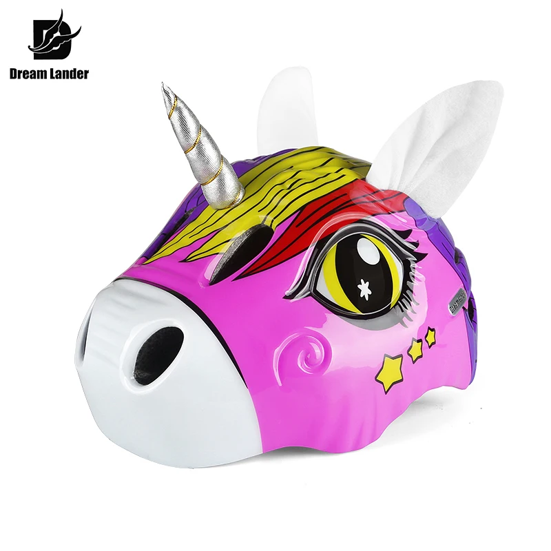 KID’S BIKE HELMET 3D unicorn Bicycle Skate Helmet with Taillight Creative Toddler Bike Helmet