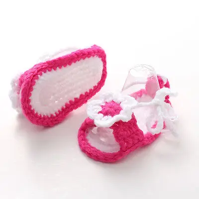 Newborn Baby Girls Shoes Knitted Cotton Cribs Shoes Casual Toddler Soft Sole Anti-Slip Prewalker 0-6M