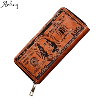 

Aelicy Men's Wallet Currency Pattern Coin Purse Clutch Bag Buckle Retro Short Wallet Bag Multi-card Bag Khaki Brown