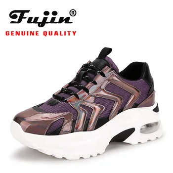 

fujin Genuines Sneaker Women Fashion Autumn Winter Dropshipping Flat Bottom Breathable Slip Round Toe Cross Tied Causal Shoes