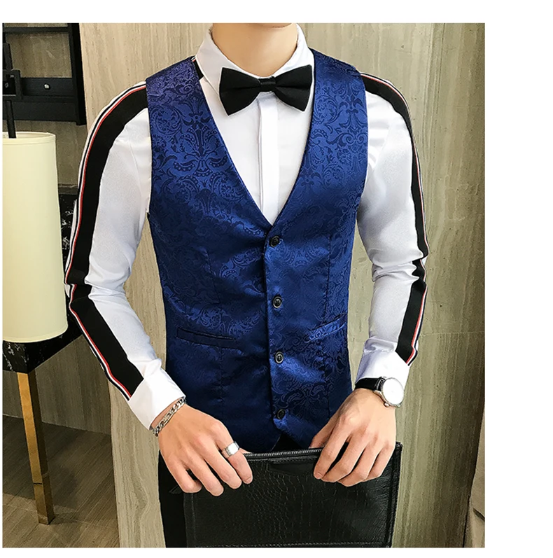 Классический мужской жилет Азиатский Размер s m l xl 4XL 5XL тонкий дизайн бизнес Банкетный мужские жилетки высокого качества Повседневный жилет