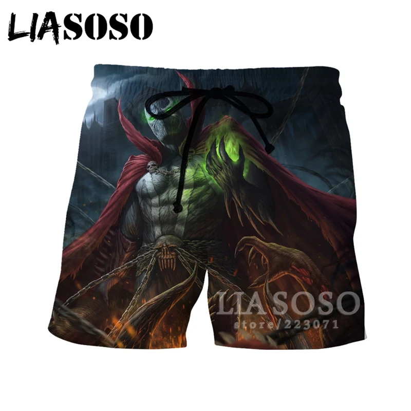 LIASOSO летние новые мужские и женские Джима Даунинг 3D принт аниме фильм Spawn шорты пляжные Фитнес хип хоп уличные спортивные штаны A312-12 - Цвет: 6