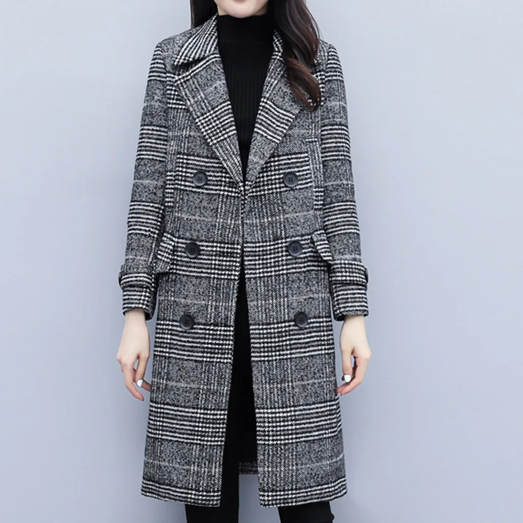 Зимнее женское пальто manteau femme hivers, зимнее длинное пальто на пуговицах с отворотом, Женское пальто, верхняя одежда abrigos mujer invierno