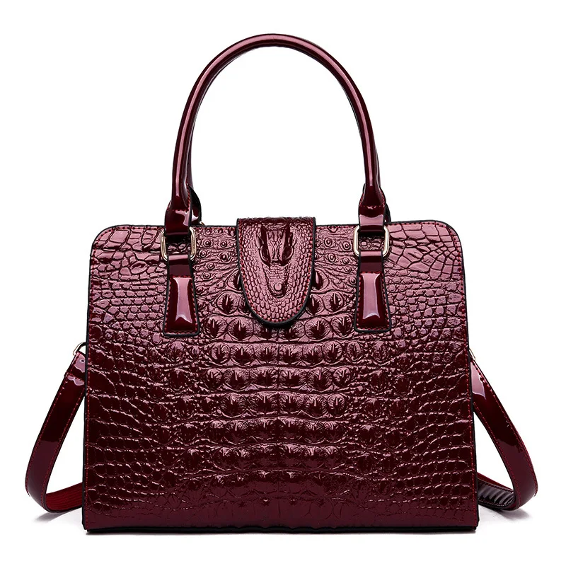 

Middle Aged Women's Bag New Simple Fashion Alligator Pattern Lady's Bag Mother's Bag Crossbite Handbag