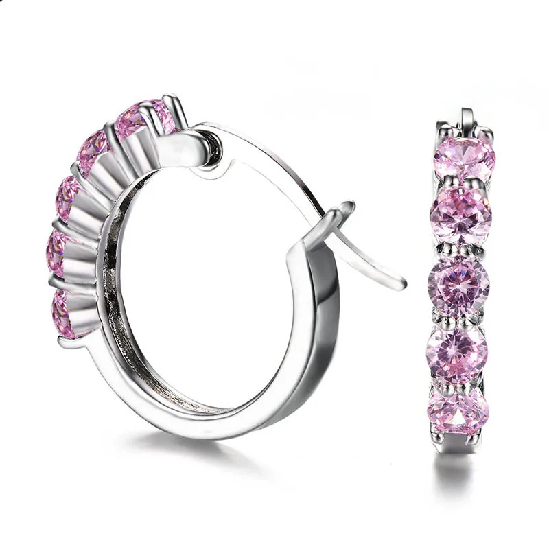 Jellystory, классические серьги Siver, 925, ювелирные серьги, круглый Изумруд, сапфир, рубиновый аметист, серьги-кольца для женщин, свадебные, вечерние, подарки